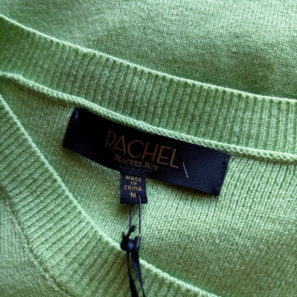 NWT Rachel by Rachel Roy  Green V-Neck Sleeveless Sweater Vest | Size M - Picture 9 of 9